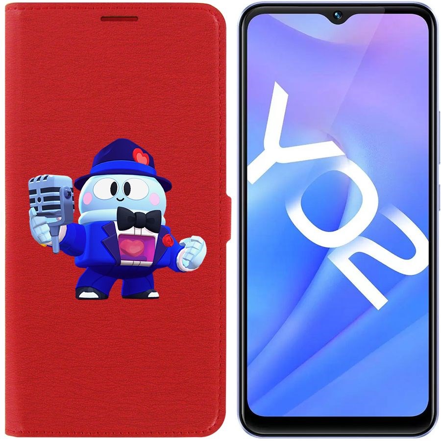 

Чехол-книжка Eco Book для Vivo Y02 Brawl Stars-Стильный Лу