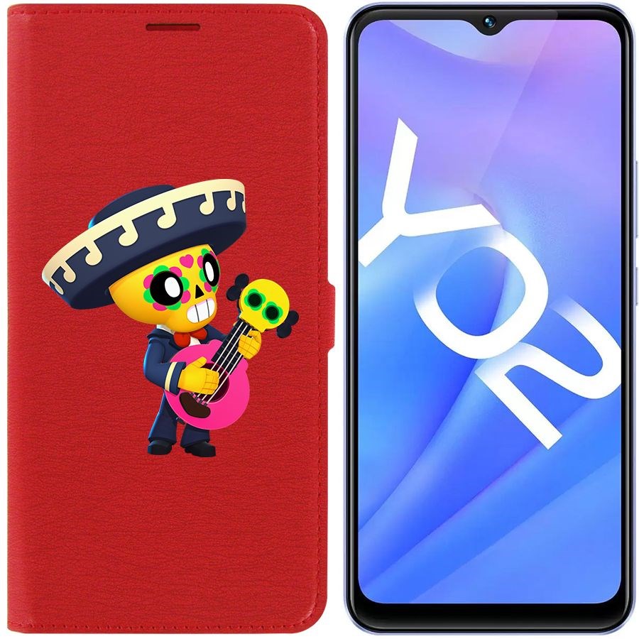 

Чехол-книжка Eco Book для Vivo Y02 Brawl Stars-Поко