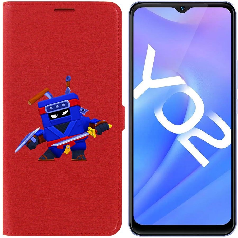 

Чехол-книжка Eco Book для Vivo Y02 Brawl Stars-Ниндзя Эш