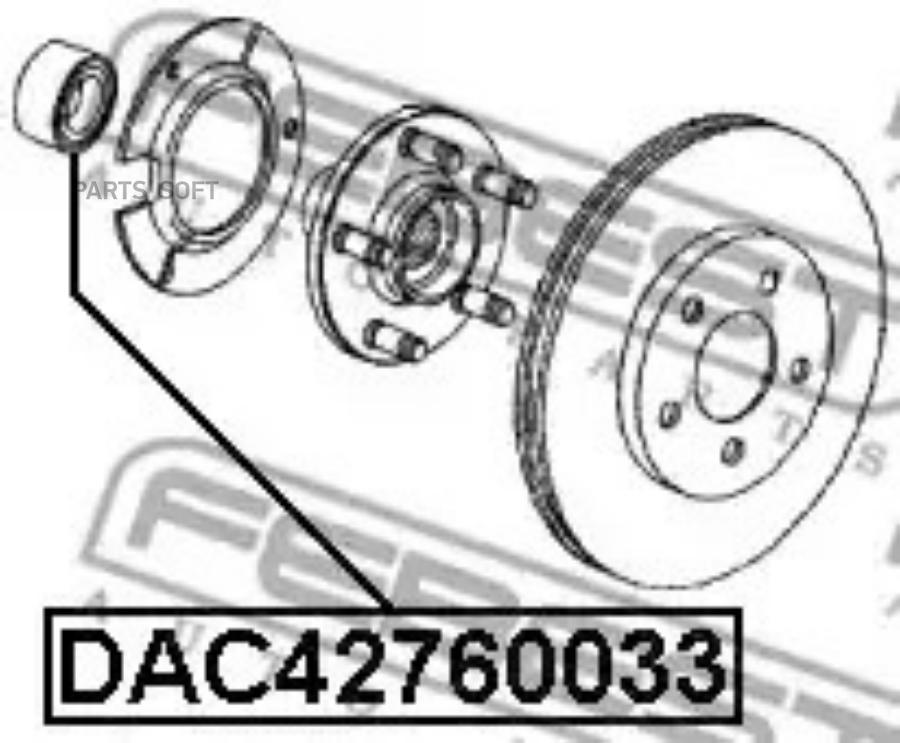 

FEBEST Подшипник ступичный передний 42x76x33 CHRYSLER PT CRUISER 2001-2009 FEBEST DAC42760