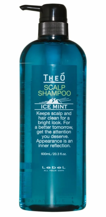 Шампунь для волос Lebel TheO Scalp Shampoo Ice Mint, 600 мл энергетический шампунь против выпадения волос sdl scalp energizing low shampoo 19467 1000 мл