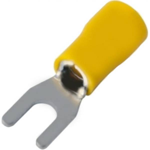 фото Вилочный изолированный наконечник rexant 4.3мм 4-6кв.мм желтый, 100 шт 08-0151