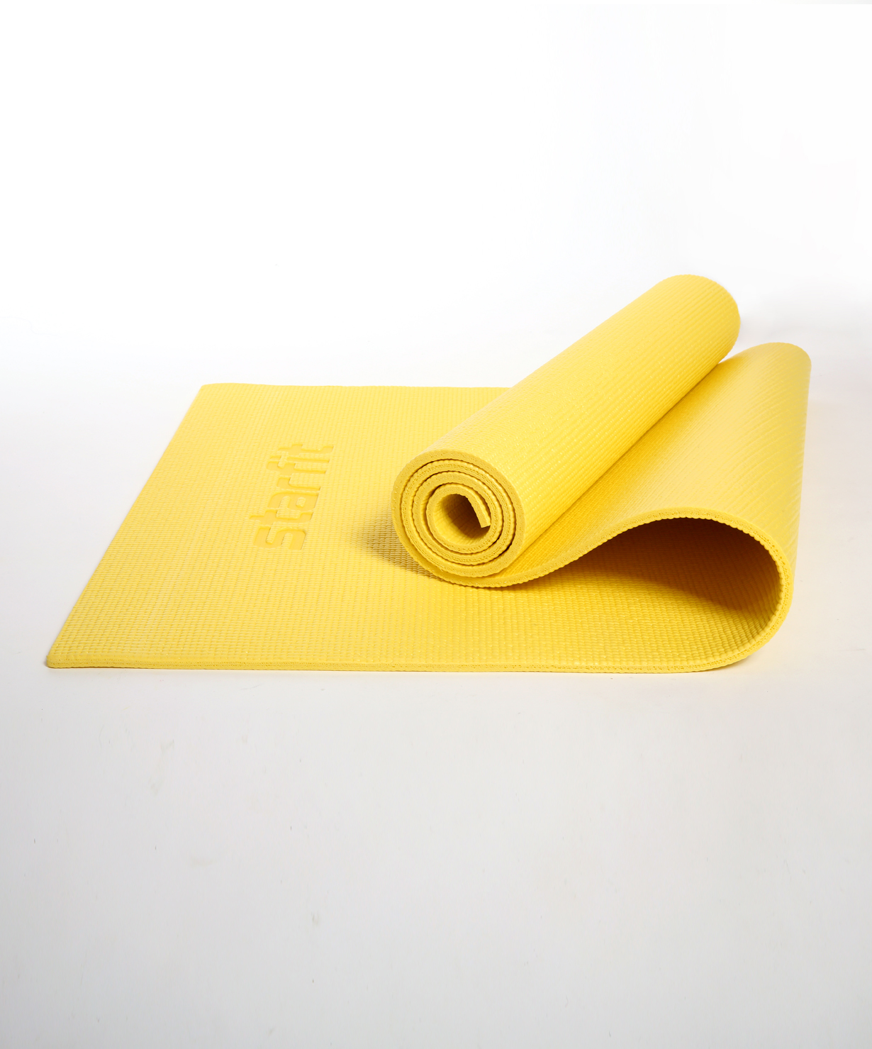 фото Коврик для йоги и фитнеса starfit fm-101 pvc, 1 см, 173x61 см, желтый