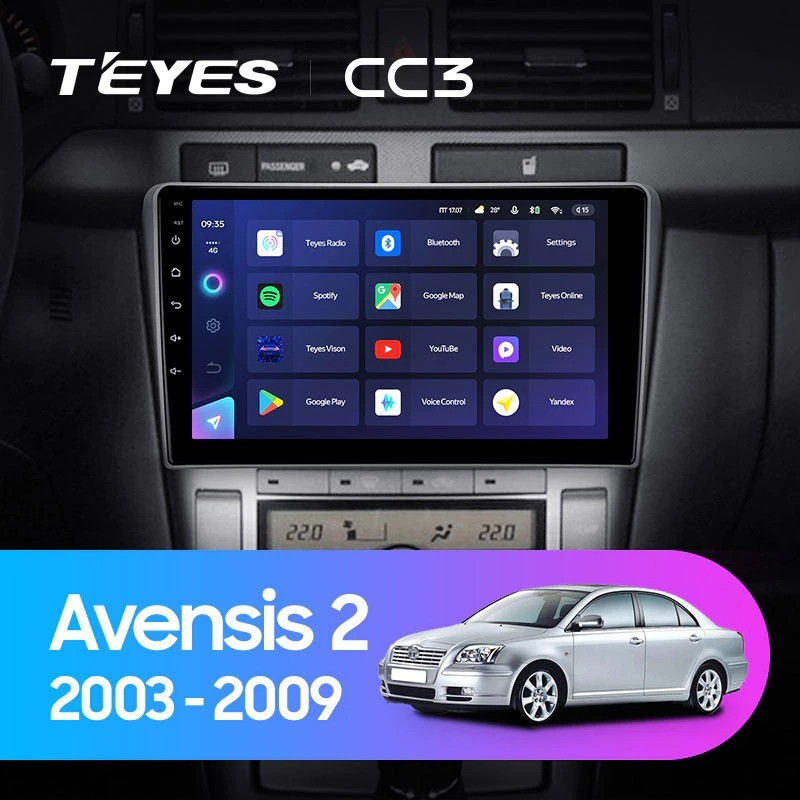 Штатная магнитола Teyes CC3 432 Toyota Avensis T250 2003-2009 3185000₽