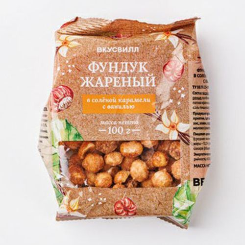 

Фундук жареный в соленой карамели с ванилью 100 г