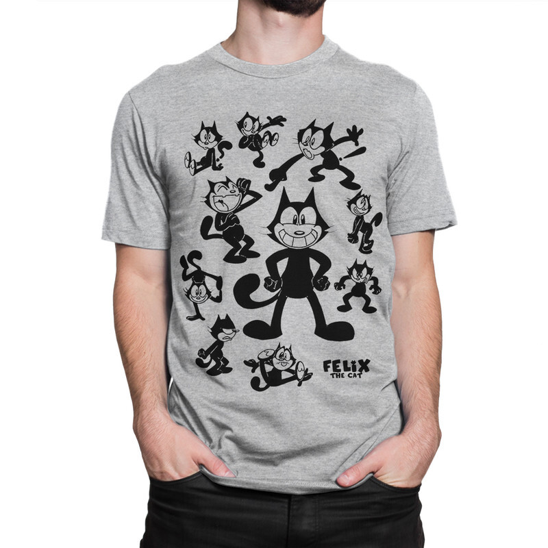 

Футболка мужская Dream Shirts Кот Феликс 9899025222 серая XL, Кот Феликс 9899025222