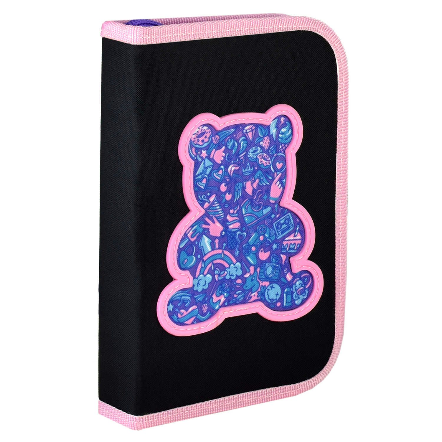 

Пенал Феникс 1 отделение 13,3х20,3,5см п/э Мармеладный мишка резиновая нашивка, Розовый;черный;фиолетовый, 1834699