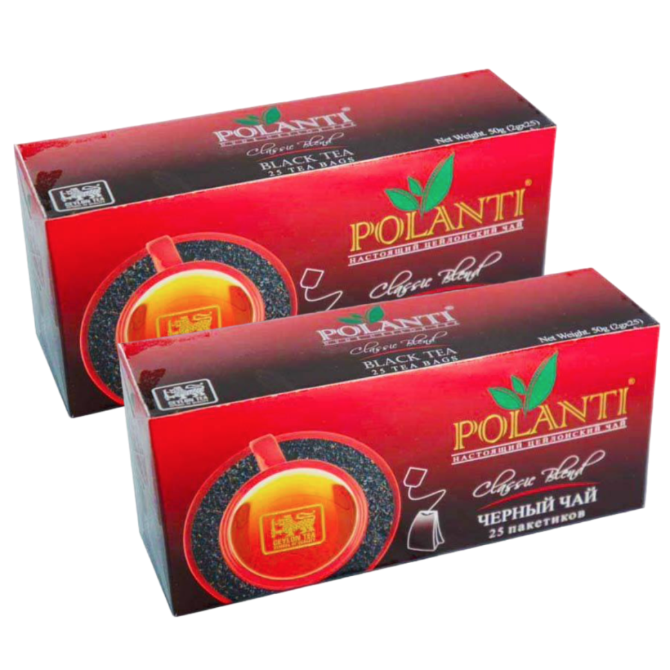 Чай черный пакетированный Polanti, 2 шт по 25 пакетиков