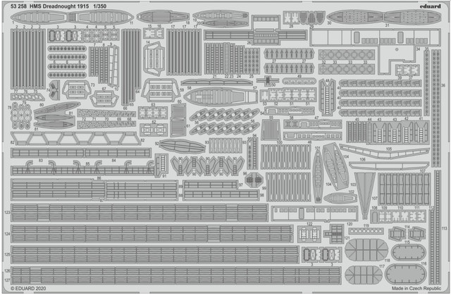 

Фототравление Eduard 53258 0 HMS Dreadnought 1915 1/350