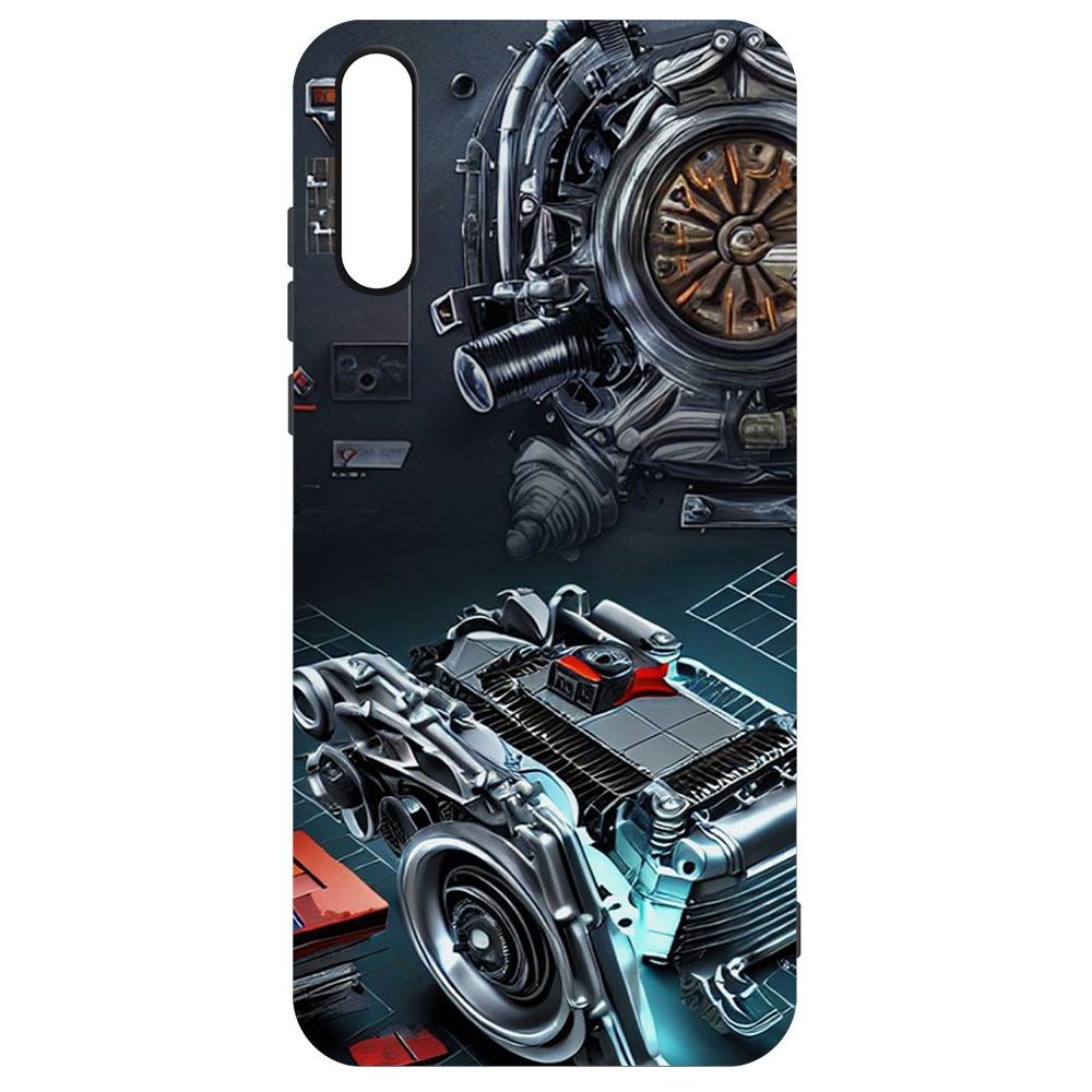 

Чехол-накладка Софт Моторы для Huawei Y8P, Черный