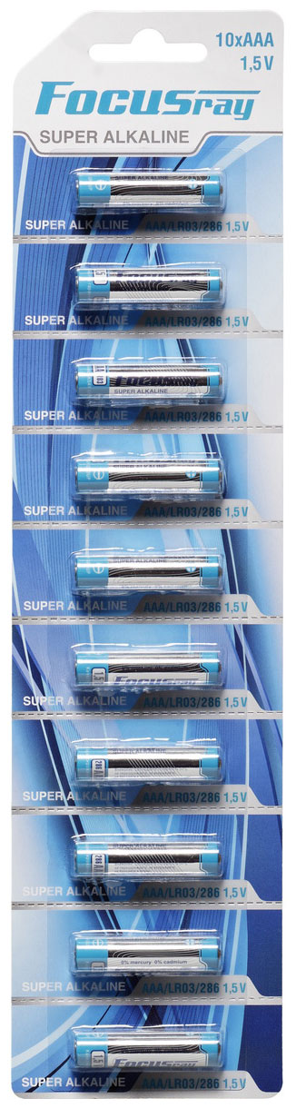 

Батарейка FOCUSray SUPER ALKALINE LR03/BL10 10/100/1000, SUPER ALKALINE LR03/BL10 10/100/1000
