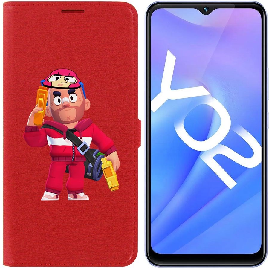 

Чехол-книжка Eco Book для Vivo Y02 Brawl Stars-Красавчик Кольт