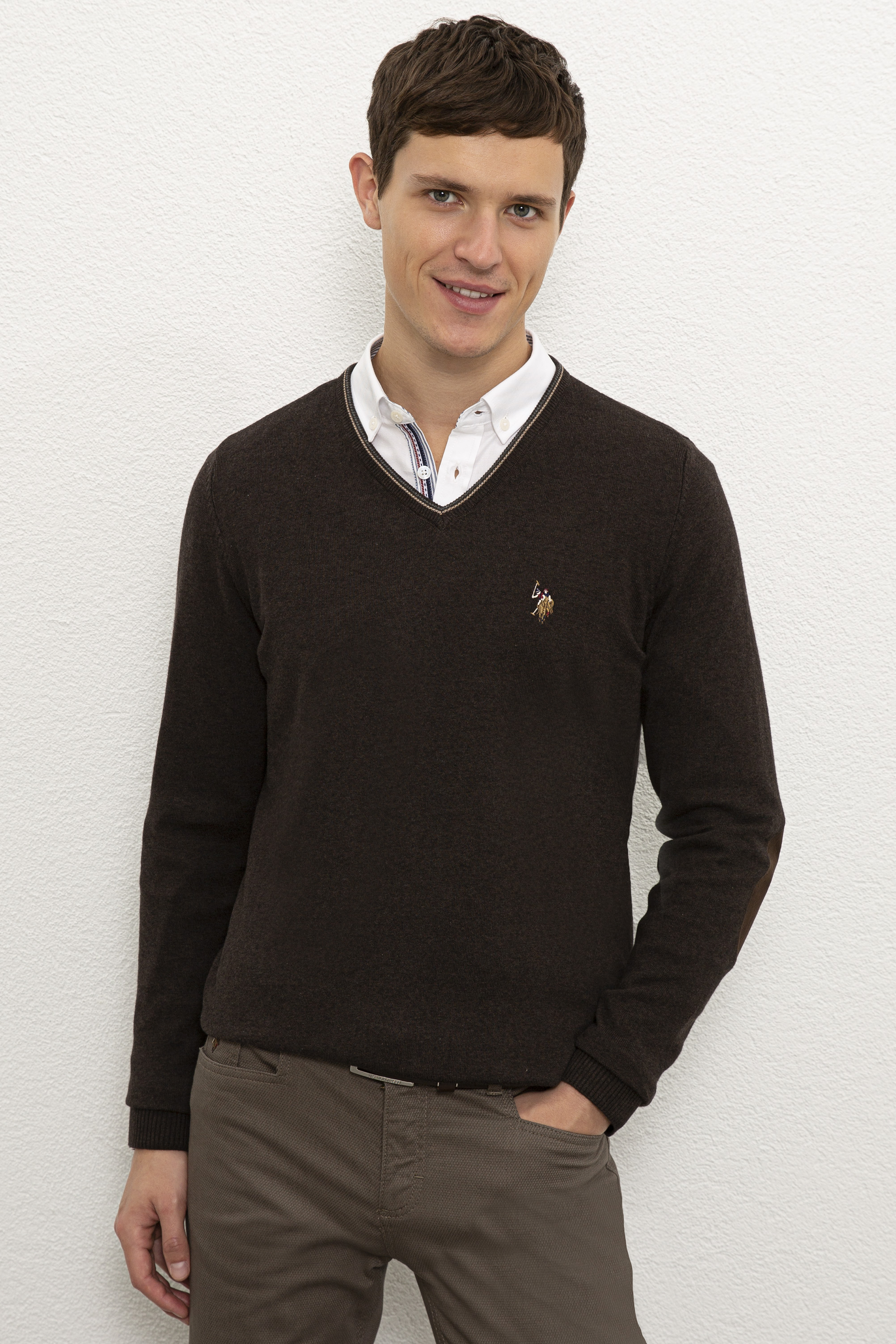 

Пуловер мужской G081SZ0TK0TD03-BSK20 U.S. POLO Assn. коричневый XS, G081SZ0TK0TD03-BSK20