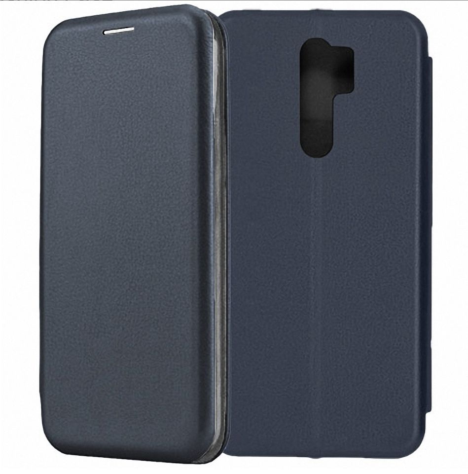 

Чехол-книжка для Xiaomi Redmi 9 тёмно-синий, редми 9