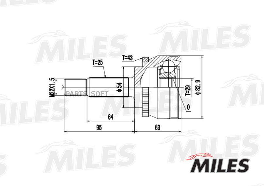 

MILES Шрус MILES ga20250 комплект