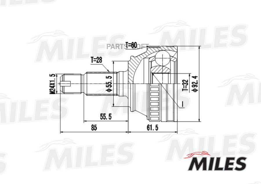 

MILES Шрус MILES ga20204 комплект