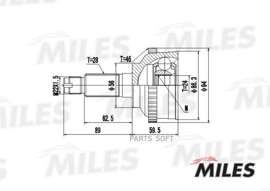 

MILES Шрус MILES ga20180 комплект