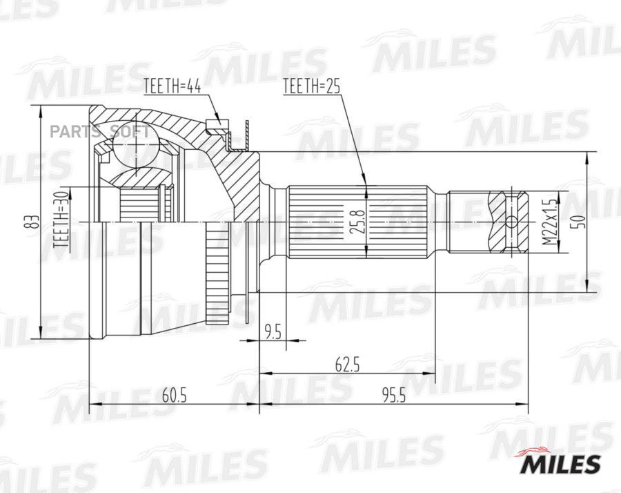 

MILES Шрус MILES GA20552 комплект
