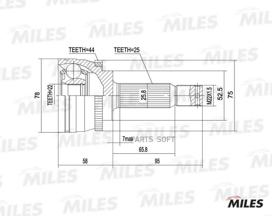 

MILES Шрус MILES GA20537 комплект