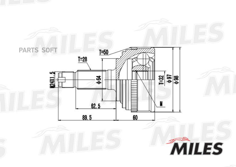 

MILES Шрус MILES ga20135 комплект