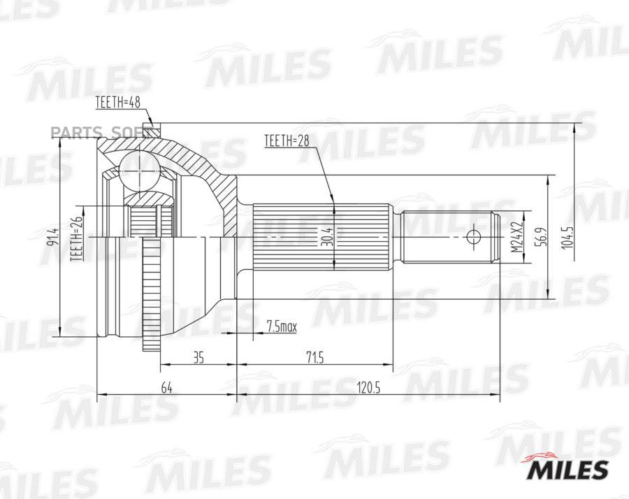 

MILES Шрус MILES ga20124 комплект
