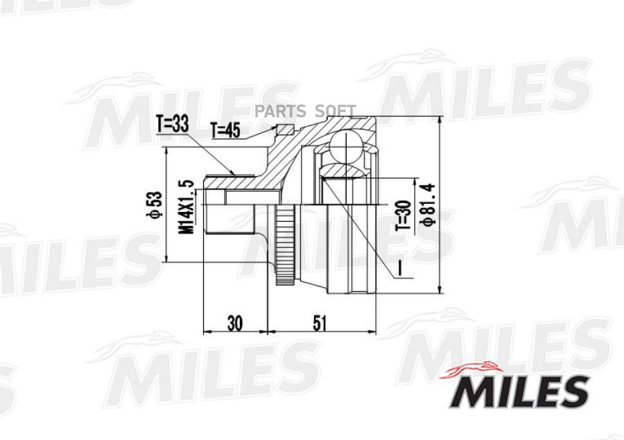 

MILES Шрус MILES ga20010 комплект