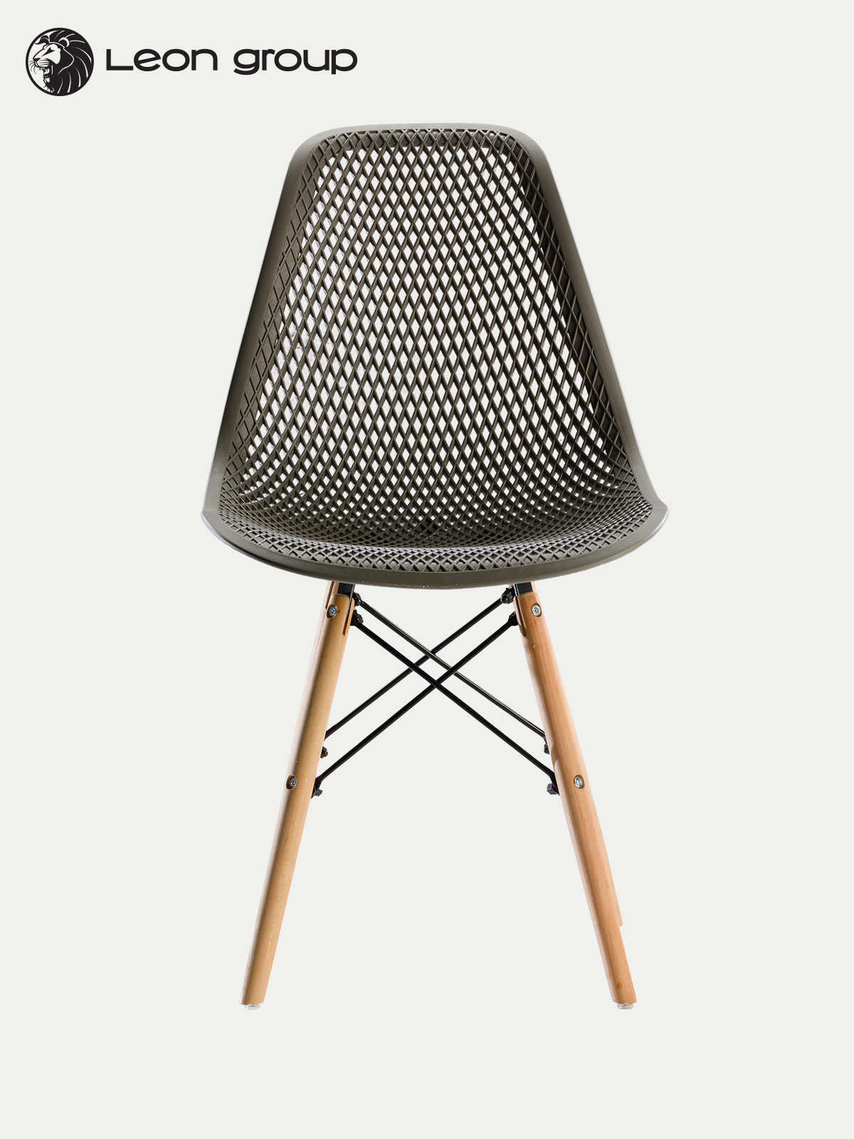 фото Стул ажурный leon для кухни в стиле eames dsw, графит, 1 шт leon group