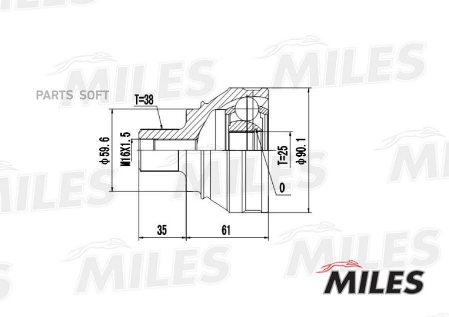 

MILES Шрус MILES ga20002 комплект