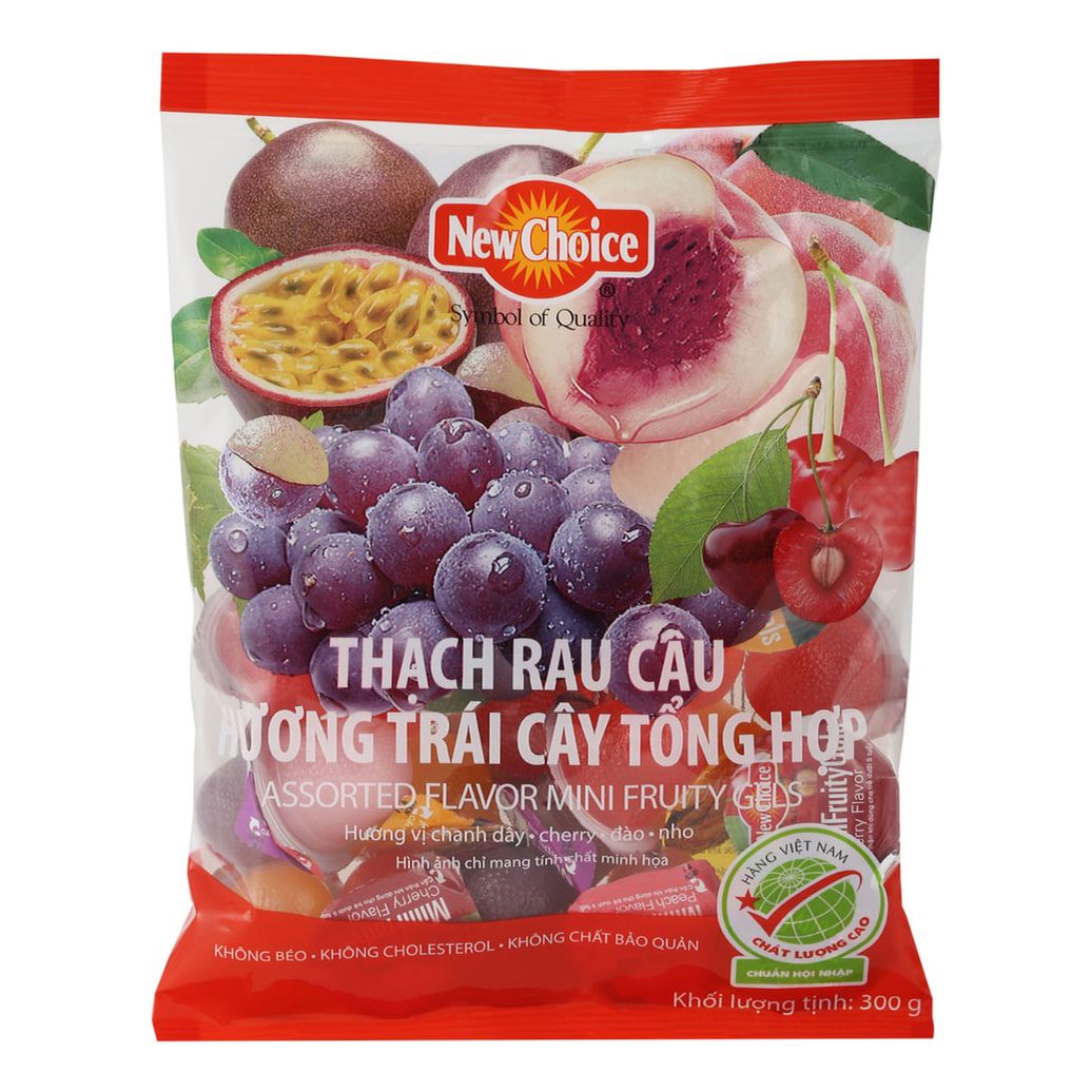 

Конфеты желейные New Choice маракуйя-вишня-персик-виноград 300 г