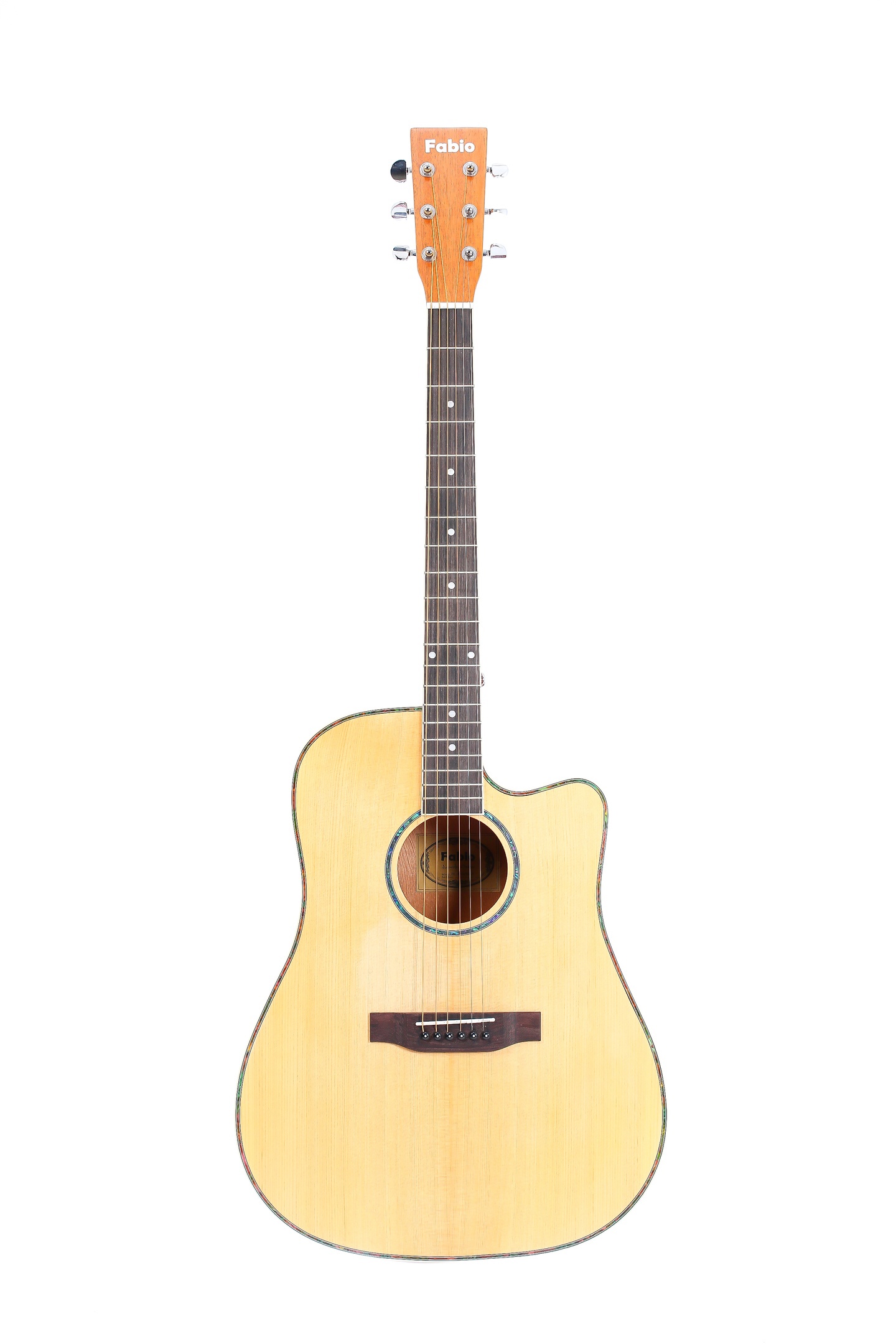 фото Акустическая гитара с анкером ,матовая,натурал цвет.ель/махагон 41" дюйм fabio fxl-411 sn