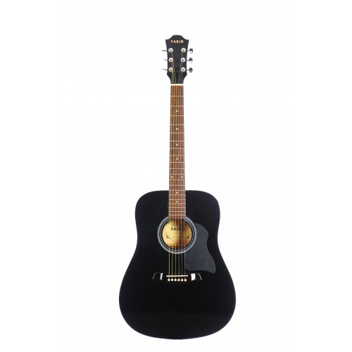 фото Акустическая гитара с анкером ,глянцевая,черная.ель 41" дюйм fabio fw220 bk
