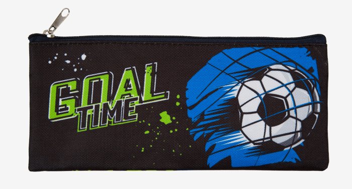 

Пенал deVENTE мягкий 1 отделение 21х9х1см плоский текстиль Attomex Goal Time, Черный, 1834399