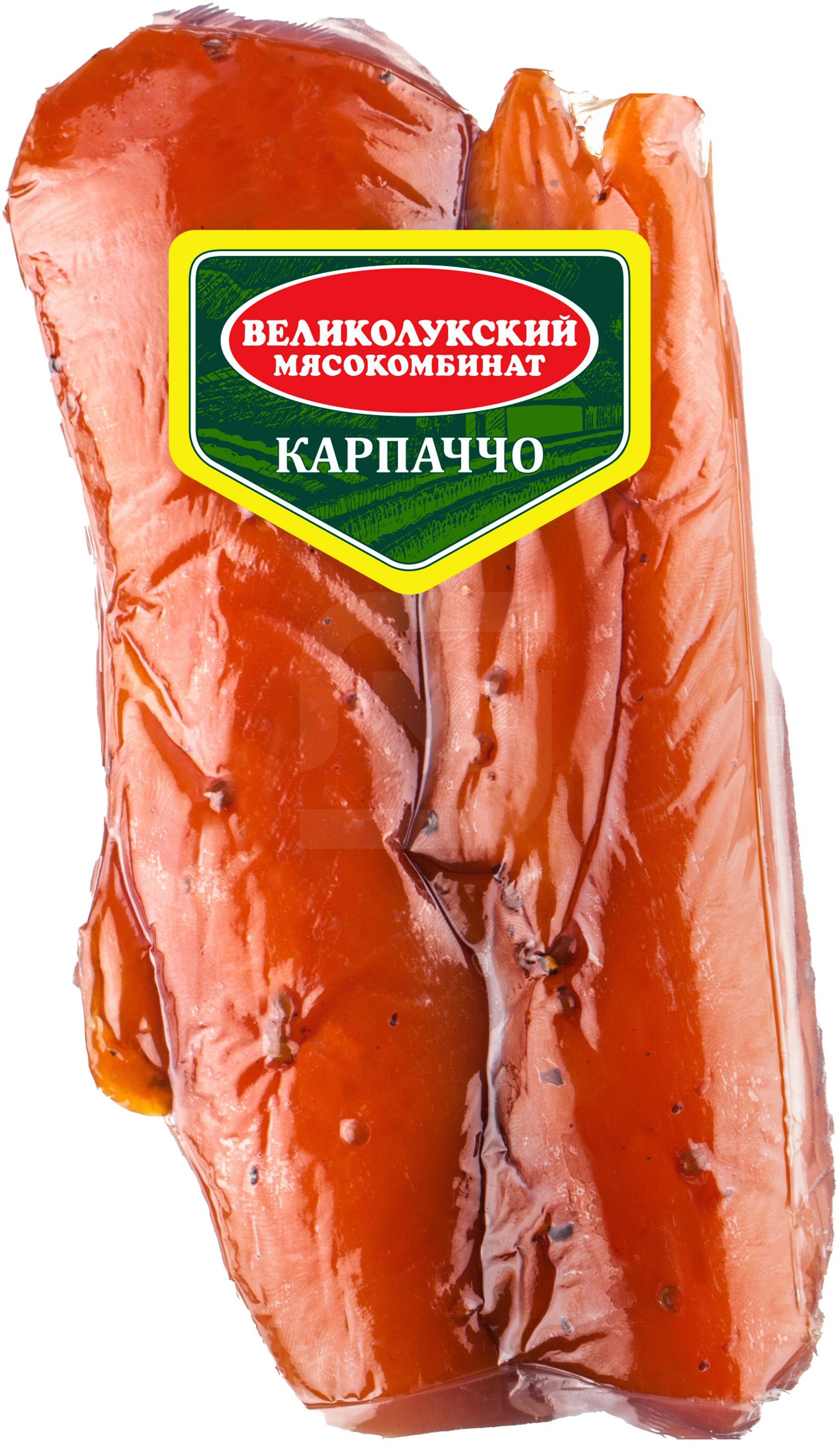 

Карпаччо сырокопченое Великолукский мясокомбинат Экстра +-1 кг
