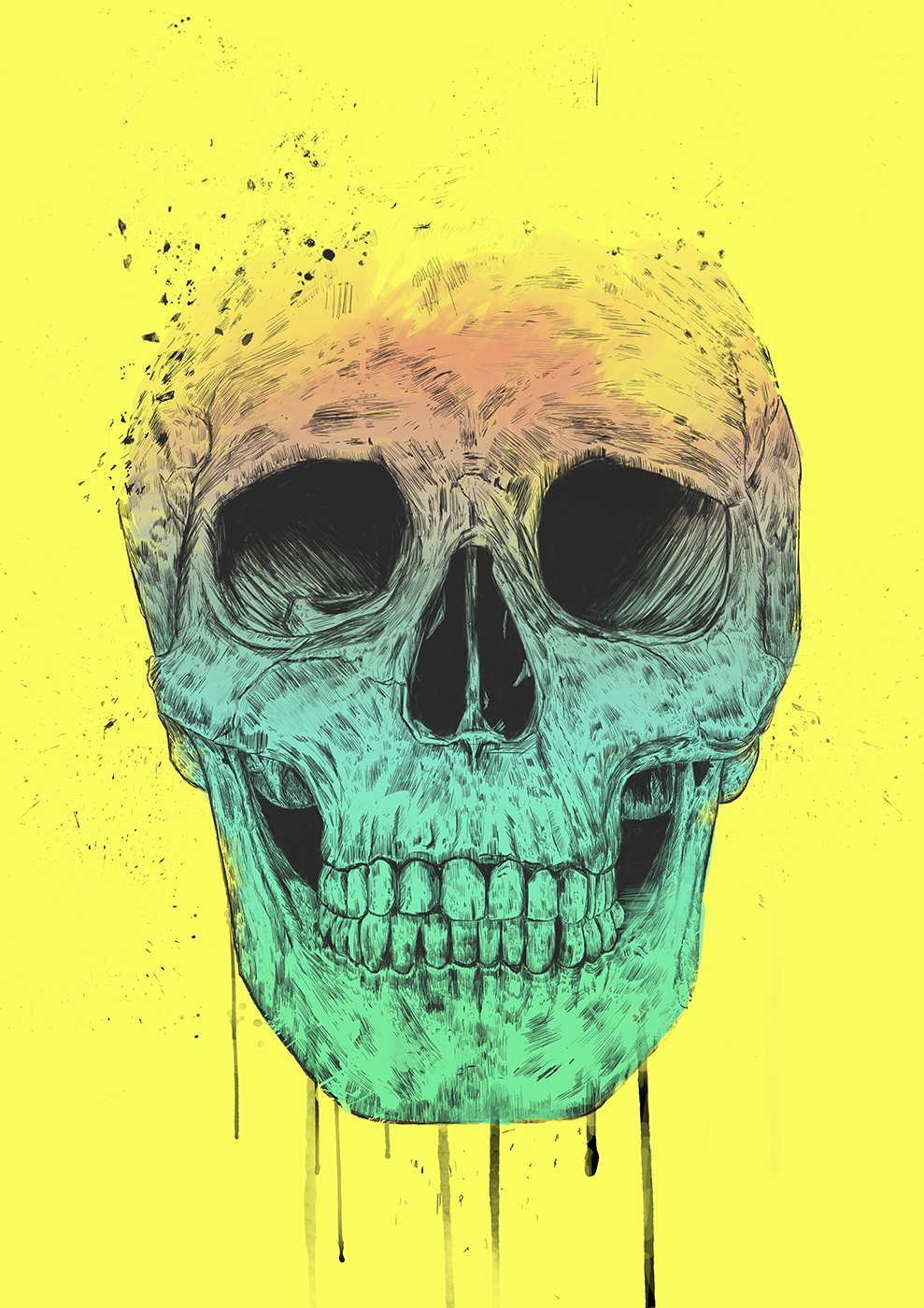 

Большой постер на стену Pop art skull 60х90 см без рамы, BSPOPART