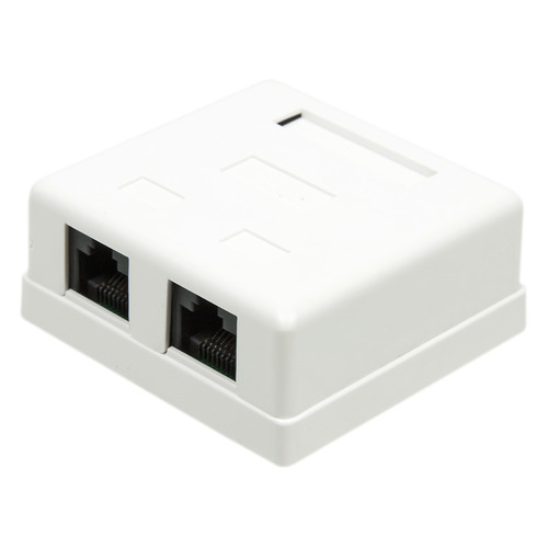 Розетка Lanmaster (TWT-SM2-4545-WH)RJ45 2 кат.5E бел. (упак.:1шт)