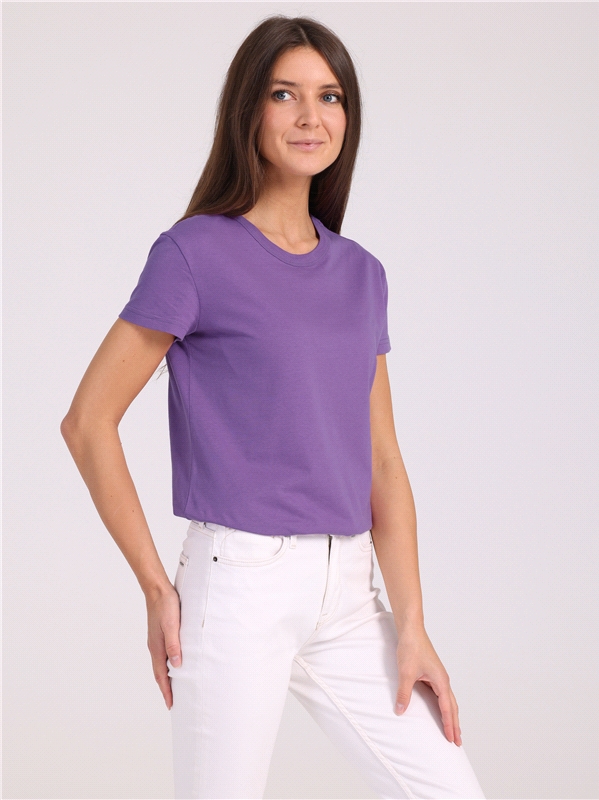 

Футболка женская Апрель ф269001000У3 фиолетовая 100/164, Фиолетовый, ф269001000У3