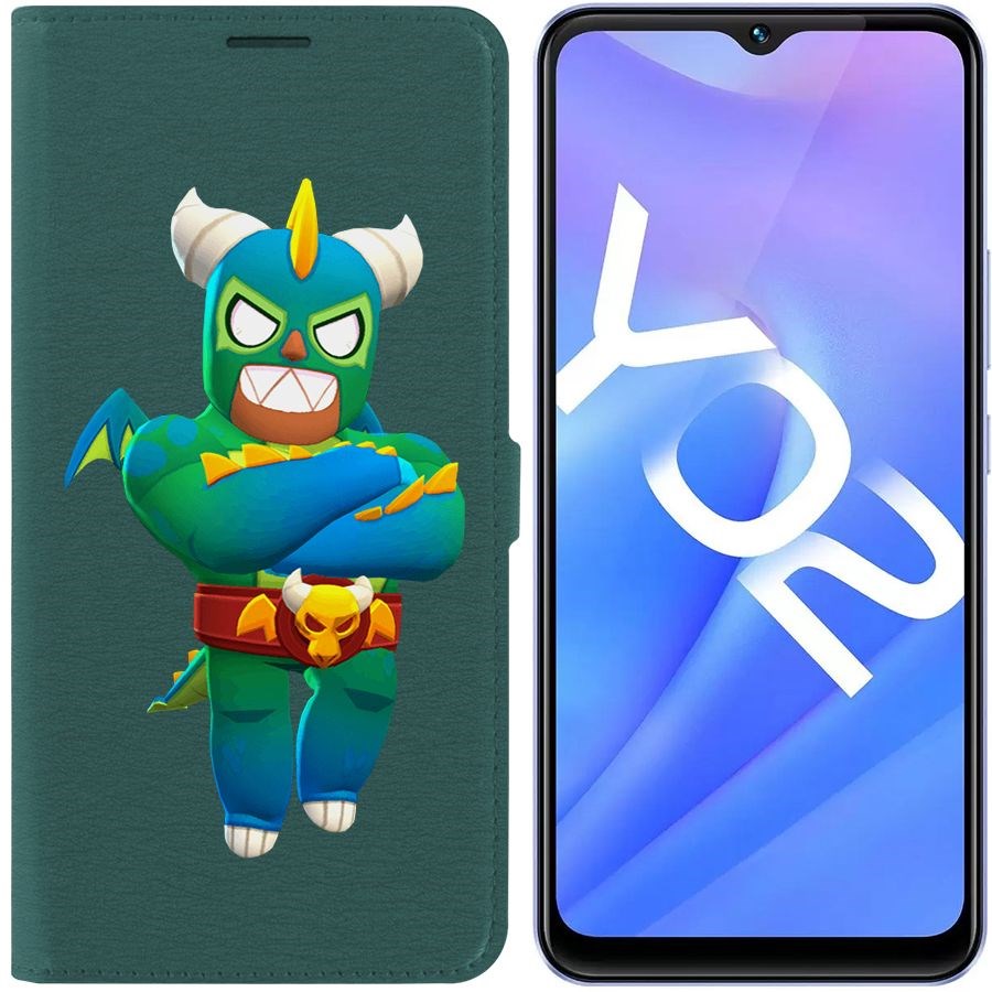 

Чехол-книжка Eco Book для Vivo Y02 Brawl Stars-Эль Дракон Вердозо