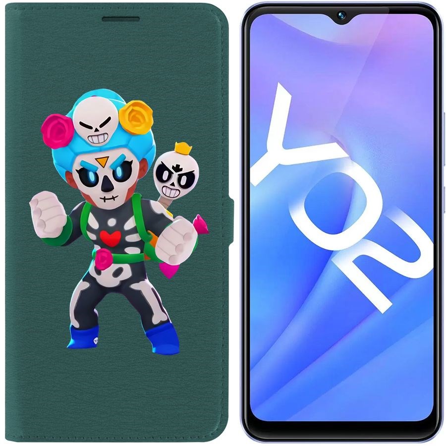 

Чехол-книжка Eco Book для Vivo Y02 Brawl Stars-Хэллоуинская Роза