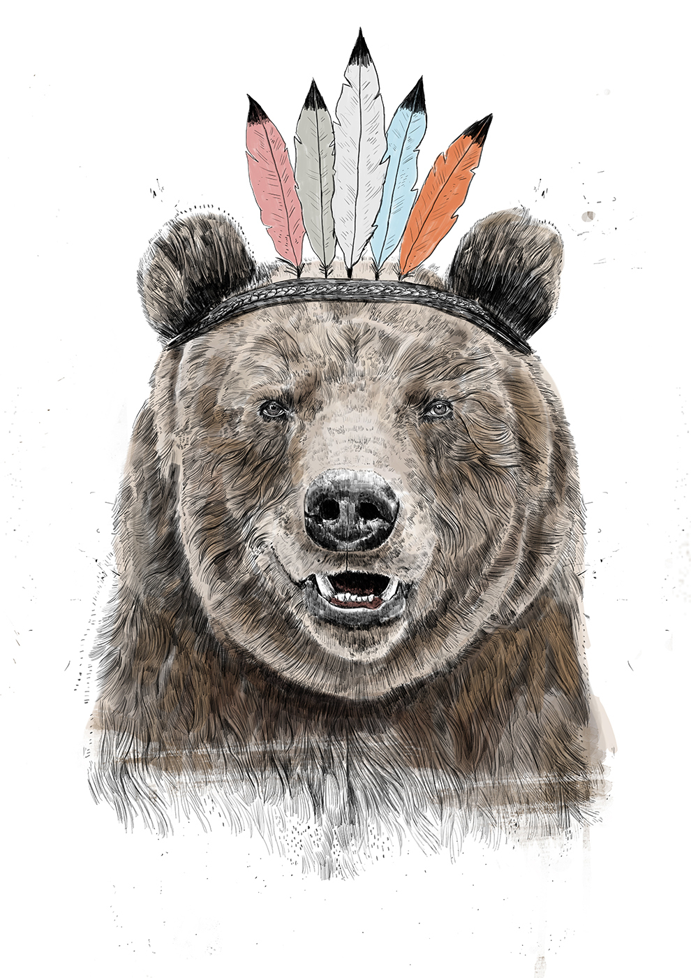 

Большой постер на стену Festival bear 50х70 см без рамы, BSFESTBEAR