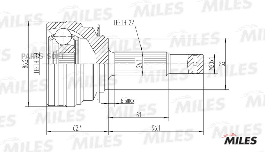 

MILES Шрус MILES GA20076 комплект