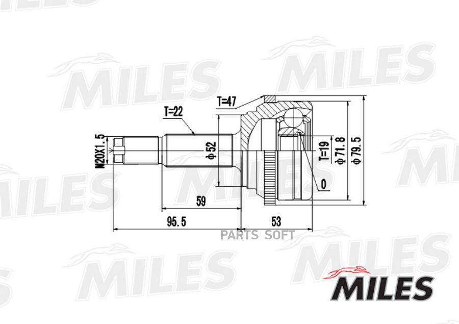 

MILES Шрус MILES ga20043 комплект