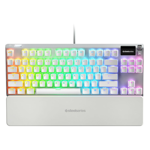 

Клавиатура SteelSeries Apex 7 TKL-Ghost RU, USB, c подставкой для запястий, белый [64656]