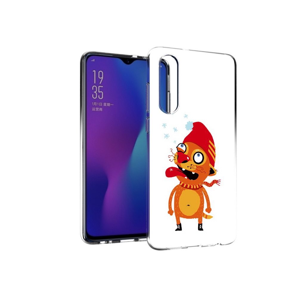 

Чехол MyPads Tocco для Huawei P30 Зимний кот, Прозрачный, Tocco