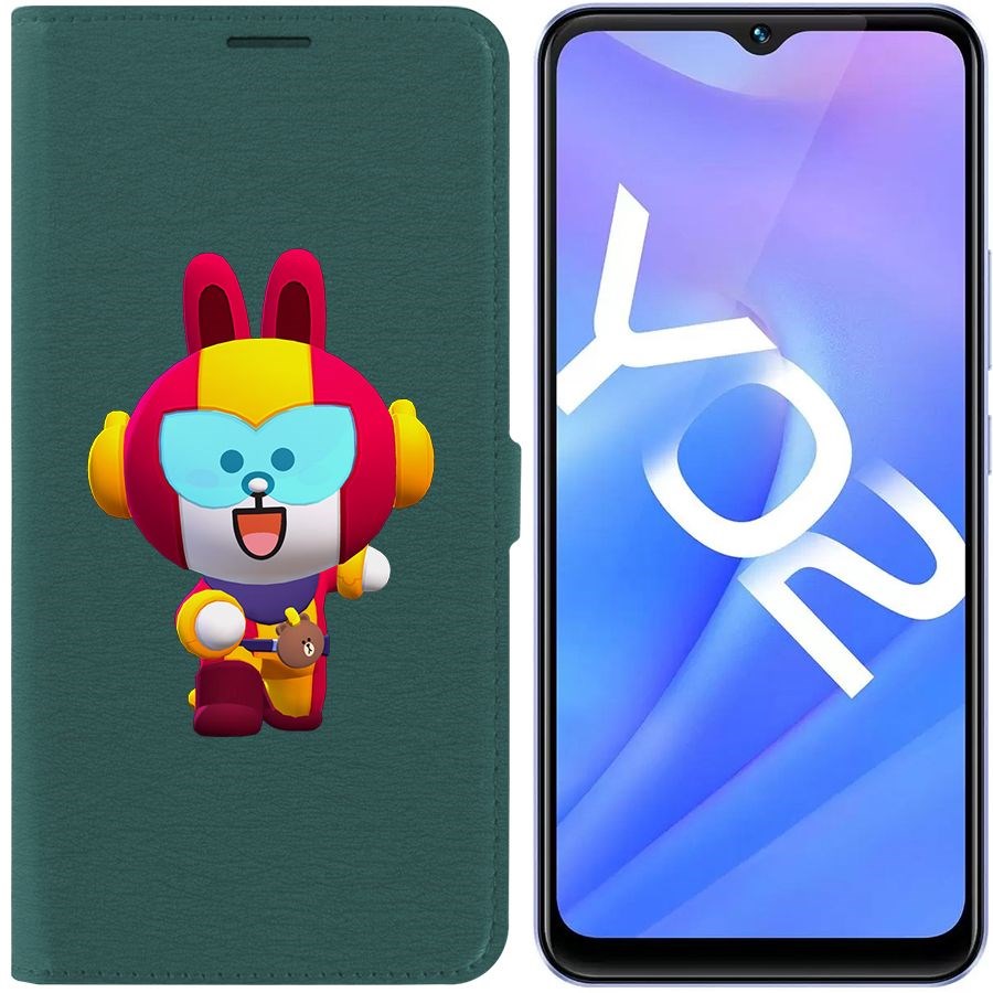 

Чехол-книжка Eco Book для Vivo Y02 Brawl Stars-Кони Макс