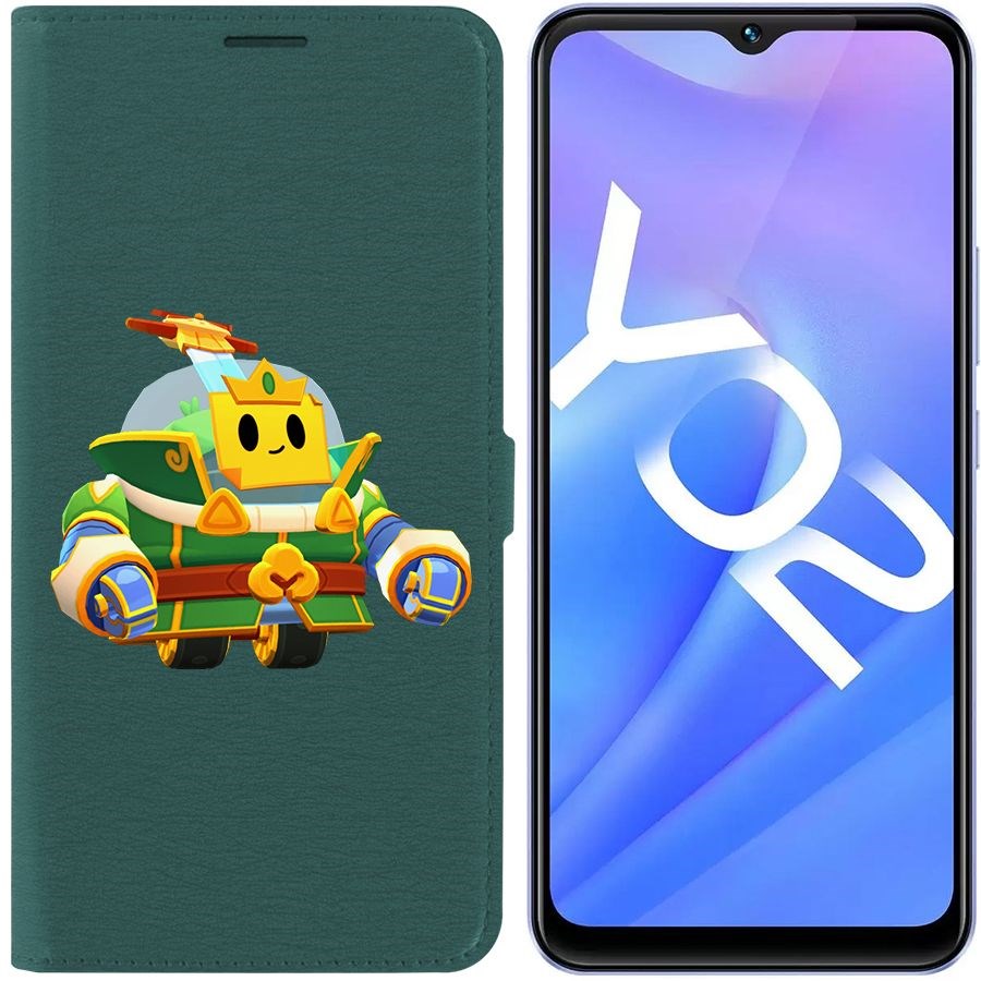 

Чехол-книжка Eco Book для Vivo Y02 Brawl Stars-Изумрудный Принц Спраут