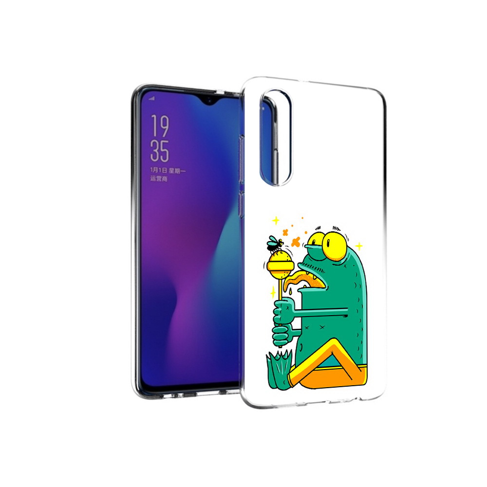 

Чехол MyPads Tocco для Huawei P30 Зеленая лягушка с чупа чупсом, Прозрачный, Tocco