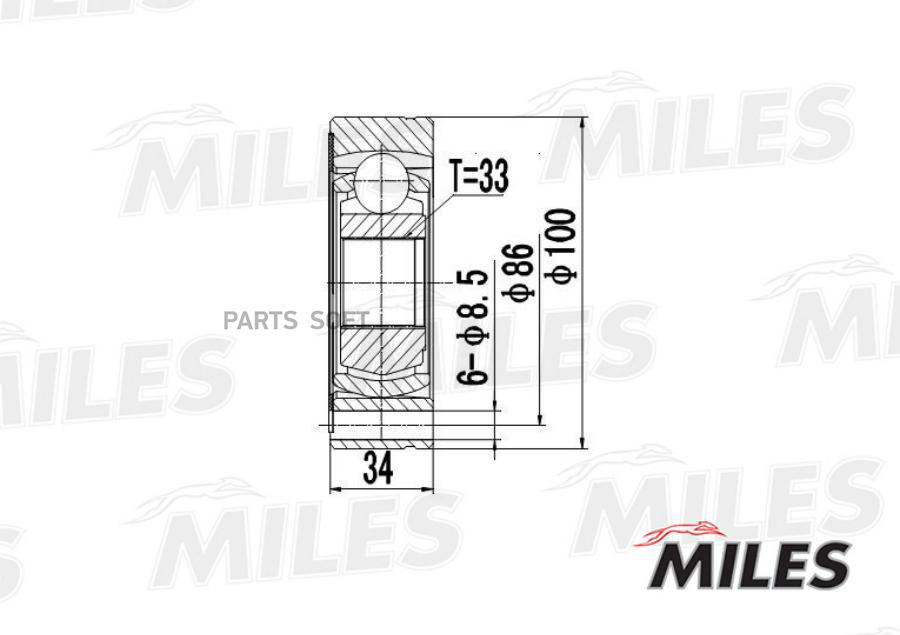 

MILES Шрус MILES ga12005 комплект