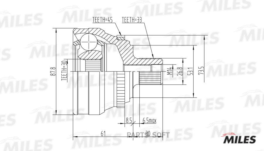 MILES Шарнирный комплект MILES GA20014