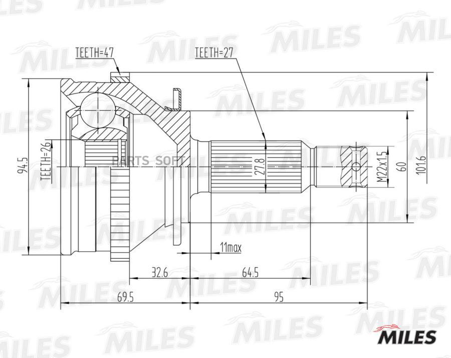 

MILES Шарнирный комплект MILES GA20553