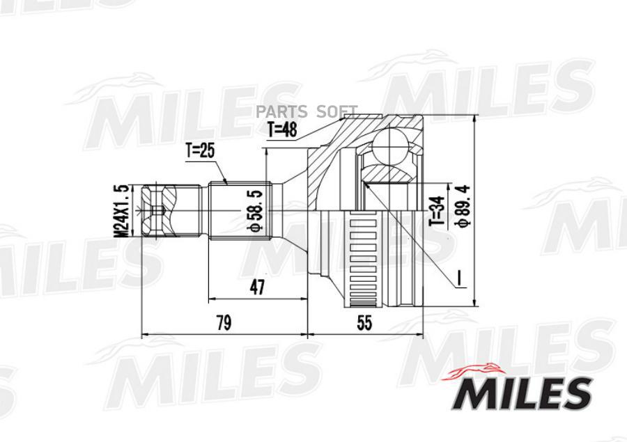 

MILES Шарнирный комплект MILES GA20055